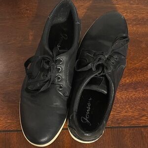 Elegant Black Leather Men's Oxfords